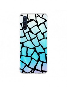 Coque Oppo Reno3 / A91 Girafe Mosaïque Noir Transparente...