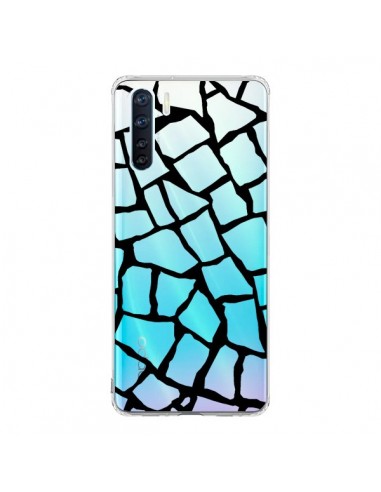 Coque Oppo Reno3 / A91 Girafe Mosaïque Noir Transparente - Project M