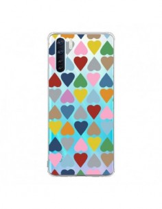Coque Oppo Reno3 / A91 Coeurs Heart Couleur Transparente...