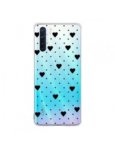 Coque Oppo Reno3 / A91 Point Coeur Noir Pin Point Heart Transparente - Project M