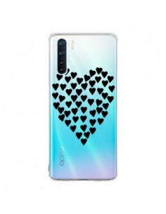 Coque Oppo Reno3 / A91 Coeurs Heart Love Noir...