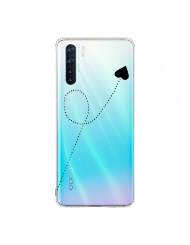 Coque Oppo Reno3 / A91 Travel to your Heart Noir Voyage Coeur Transparente - Project M