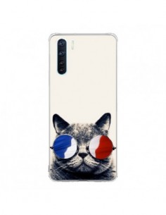 Coque Oppo Reno3 / A91 Chat à lunettes françaises - Gusto...