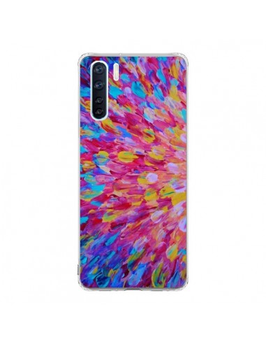 Coque Oppo Reno3 / A91 Fleurs Bleues Roses Splash - Ebi Emporium