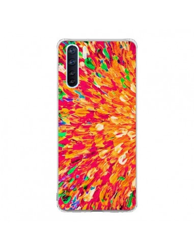 Coque Oppo Reno3 / A91 Fleurs Oranges Neon Splash - Ebi Emporium