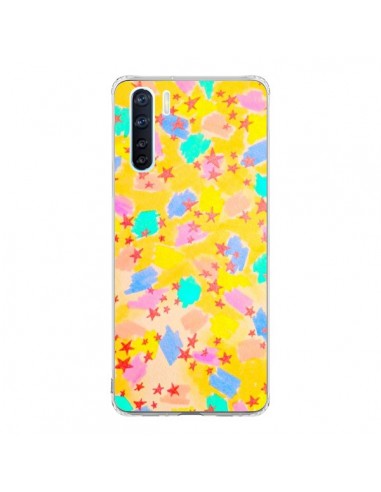 Coque Oppo Reno3 / A91 Stars Etoiles Jaunes - Ebi Emporium