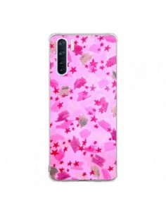 Coque Oppo Reno3 / A91 Stars Etoiles Roses - Ebi Emporium