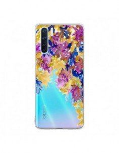 Coque Oppo Reno3 / A91 Cascade Florale Transparente - Ebi...
