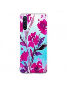 Coque Oppo Reno3 / A91 Roses Fleur Flower Transparente -...