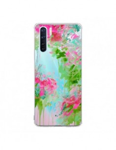 Coque Oppo Reno3 / A91 Fleur Flower Rose Vert...