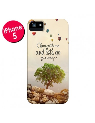 Coque Let's Go Far Away Ballons pour iPhone 5 et 5S - Eleaxart