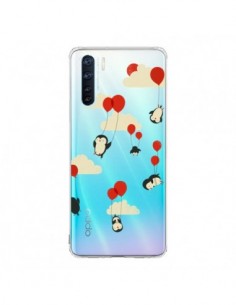 Coque Oppo Reno3 / A91 Pingouin Ciel Ballons Transparente...