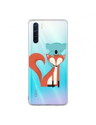 Coque Oppo Reno3 / A91 Renard et Koala Love Transparente - Jay Fleck