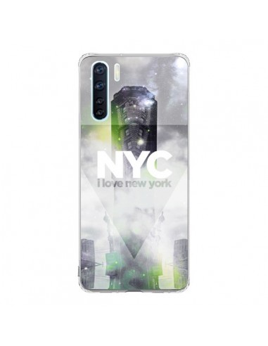 Coque Oppo Reno3 / A91 I Love New York City Gris Vert - Javier Martinez