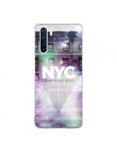 Coque Oppo Reno3 / A91 I Love New York City Violet Vert - Javier Martinez