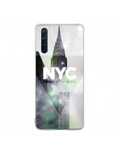 Coque Oppo Reno3 / A91 I Love New York City Gris Violet Vert - Javier Martinez