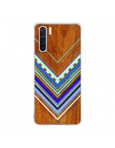 Coque Oppo Reno3 / A91 Azteque Arbutus Blue Bois Aztec Tribal - Jenny Mhairi