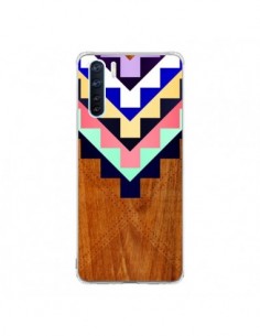 Coque Oppo Reno3 / A91 Wooden Tribal Bois Azteque Aztec...