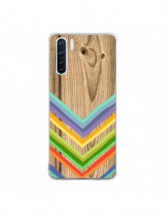 Coque Oppo Reno3 / A91 Tribal Azteque Bois Wood -...