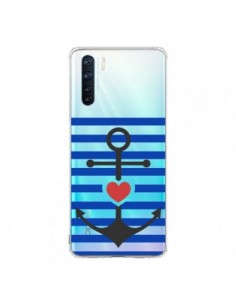 Coque Oppo Reno3 / A91 Mariniere Ancre Marin Coeur...