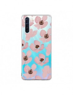 Coque Oppo Reno3 / A91 Fleurs Roses Flower Transparente -...