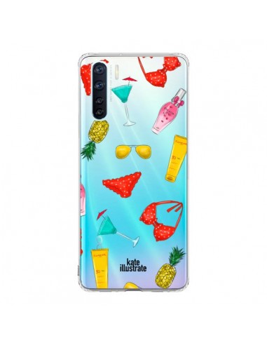 Coque Oppo Reno3 / A91 Summer Essentials Ete Essentiel Transparente - kateillustrate