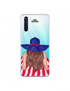 Coque Oppo Reno3 / A91 Beah Girl Fille Plage Transparente...
