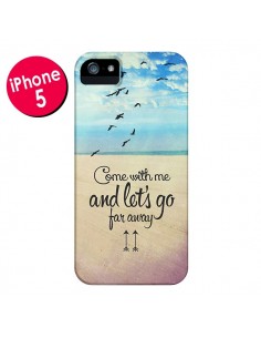 Coque Let's Go Far Away Beach Plage pour iPhone 5 et 5S - Eleaxart