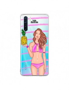Coque Oppo Reno3 / A91 Malibu Ananas Plage Ete Rose...