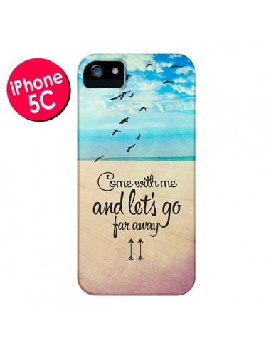 Coque Let's Go Far Away Beach Plage pour iPhone 5C - Eleaxart