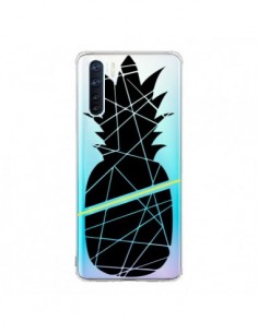 Coque Oppo Reno3 / A91 Ananas Noir Transparente -...