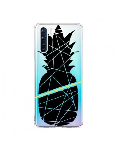 Coque Oppo Reno3 / A91 Ananas Noir Transparente - Koura-Rosy Kane