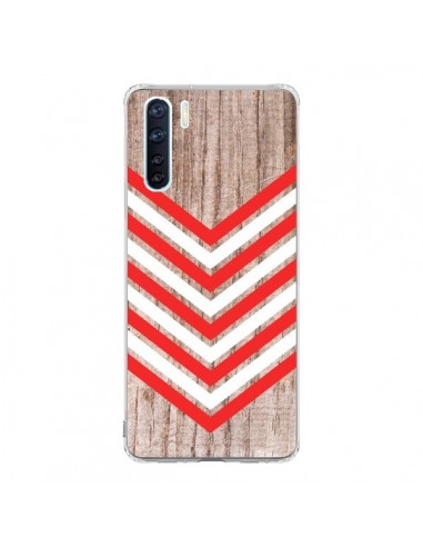 Coque Oppo Reno3 / A91 Tribal Aztèque Bois Wood Flèche Rouge Blanc - Laetitia