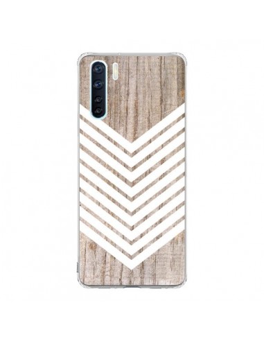 Coque Oppo Reno3 / A91 Tribal Aztèque Bois Wood Flèche Blanc - Laetitia