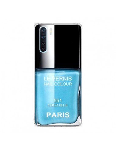 Coque Oppo Reno3 / A91 Vernis Paris Coco Blue Bleu - Laetitia