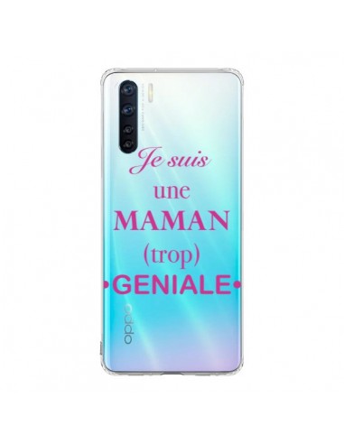 Coque Oppo Reno3 / A91 Je suis une maman trop géniale Transparente - Laetitia