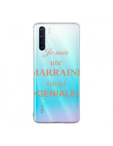 Coque Oppo Reno3 / A91 Je suis une marraine trop géniale Transparente - Laetitia