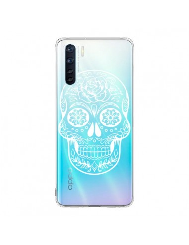 Coque Oppo Reno3 / A91 Tête de Mort Mexicaine Blanche Transparente - Laetitia