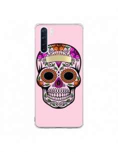 Coque Oppo Reno3 / A91 Tête de Mort Mexicaine Rose...