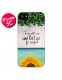 Coque iPhone 5C Let\'s Go Far Away Flower Fleur Tournesol - Eleaxart