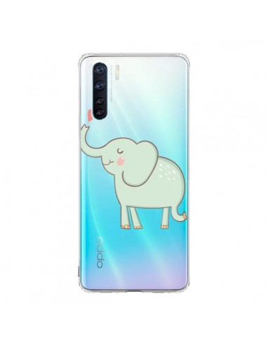 Coque Oppo Reno3 / A91 Elephant Elefant Animal Coeur Love  Transparente - Petit Griffin