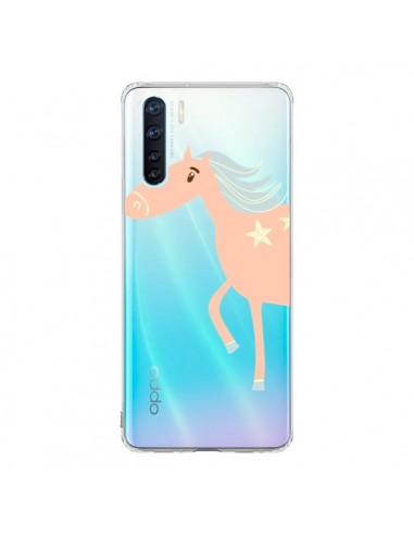 Coque Oppo Reno3 / A91 Licorne Unicorn Rose Transparente - Petit Griffin