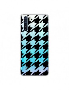 Coque Oppo Reno3 / A91 Vichy Gros Carre noir Transparente...