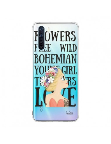 Coque Oppo Reno3 / A91 Flowers Love Transparente - Lolo Santo