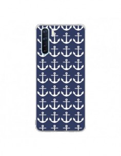 Coque Oppo Reno3 / A91 Ancre Marin Bleu Anchors Navy -...