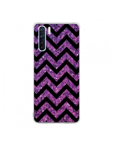 Coque Oppo Reno3 / A91 Chevron Purple Sparkle Triangle Azteque - Mary Nesrala