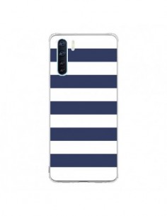 Coque Oppo Reno3 / A91 Bandes Marinières Bleu Blanc...