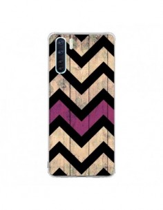 Coque Oppo Reno3 / A91 Chevron Vintage Bois Wood - Mary...