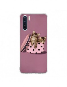 Coque Oppo Reno3 / A91 Chaton Chat Kitten Boite Pois -...