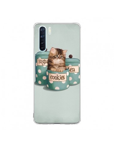 Coque Oppo Reno3 / A91 Chaton Chat Kitten Boite Cookies Pois - Maryline Cazenave
